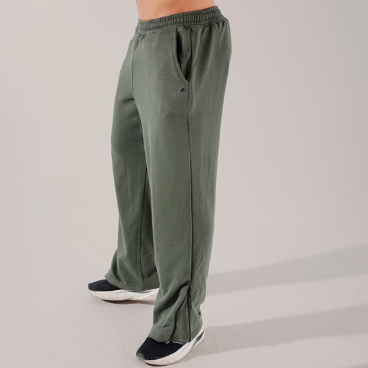 Olive Wide leg performance Sweatpants