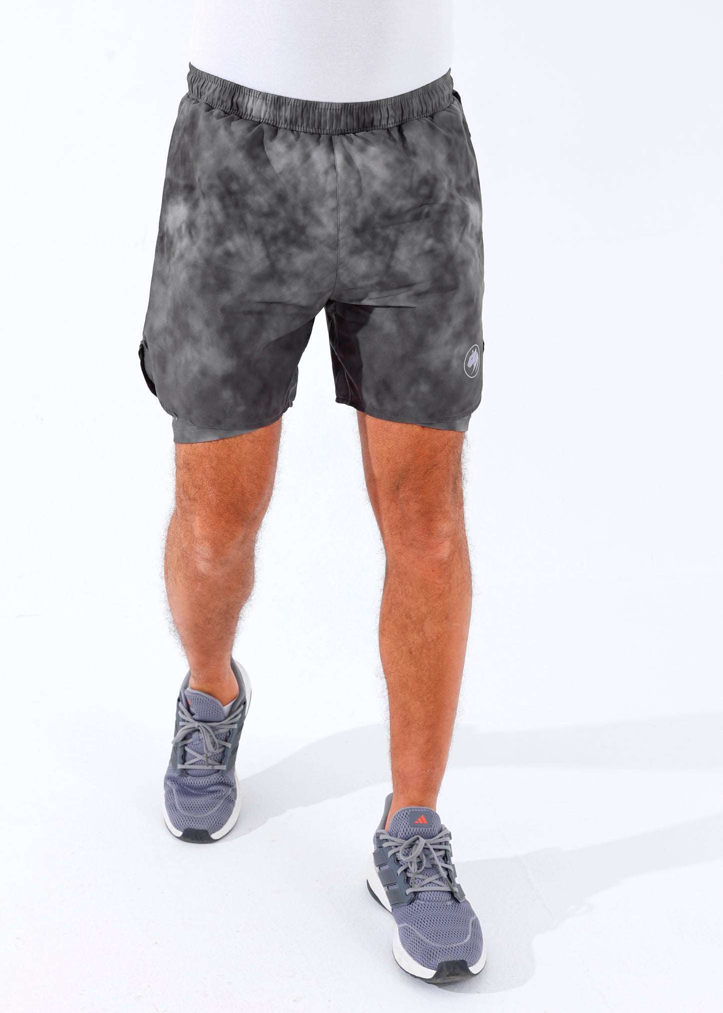 Panther Dry-Fit Acid Wash Grey Shorts