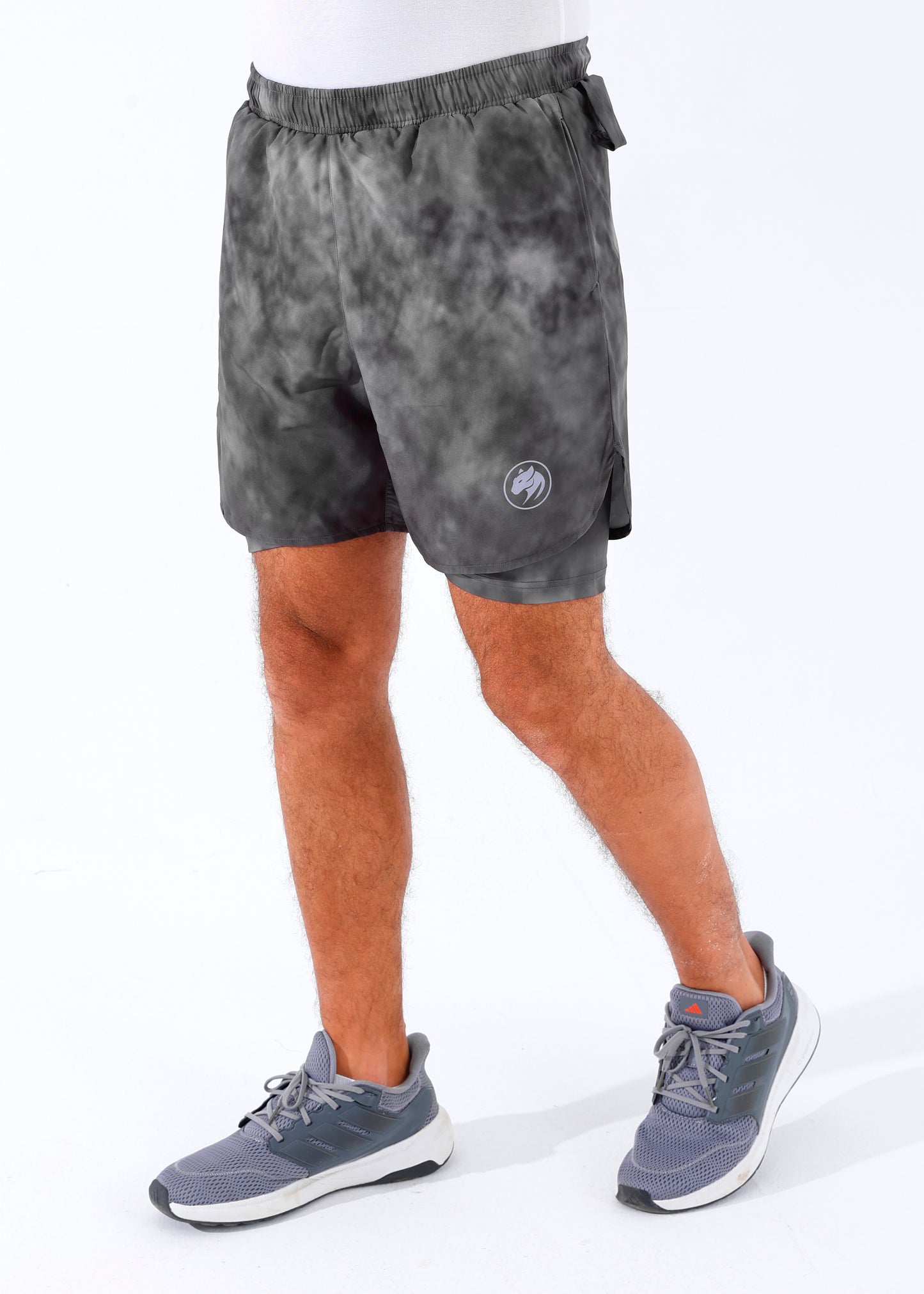 Panther Dry-Fit Acid Wash Grey Shorts