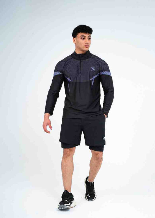 Silver Panther Pro Quarter Zipper & Black Short Set