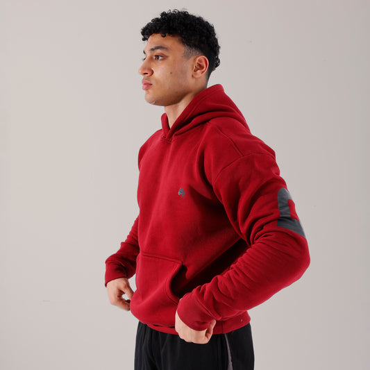 Maroon red Oversized Monster Hoodie