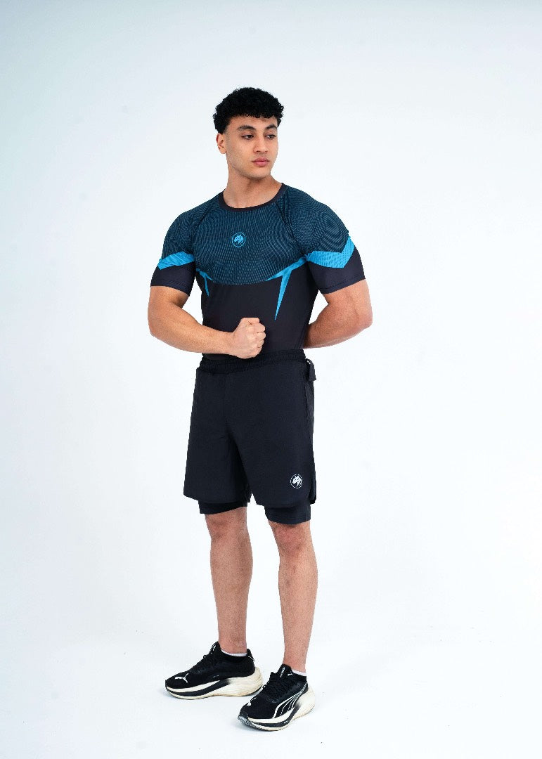 Silver Panther pro compression/ Short Set