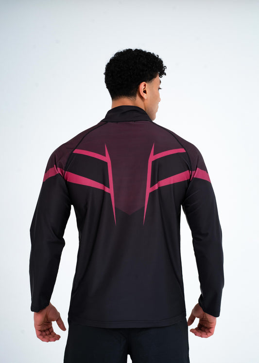 Maroon Panther Pro Quarter Zipper & Black Short Set