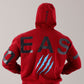 Maroon red Oversized Monster Hoodie