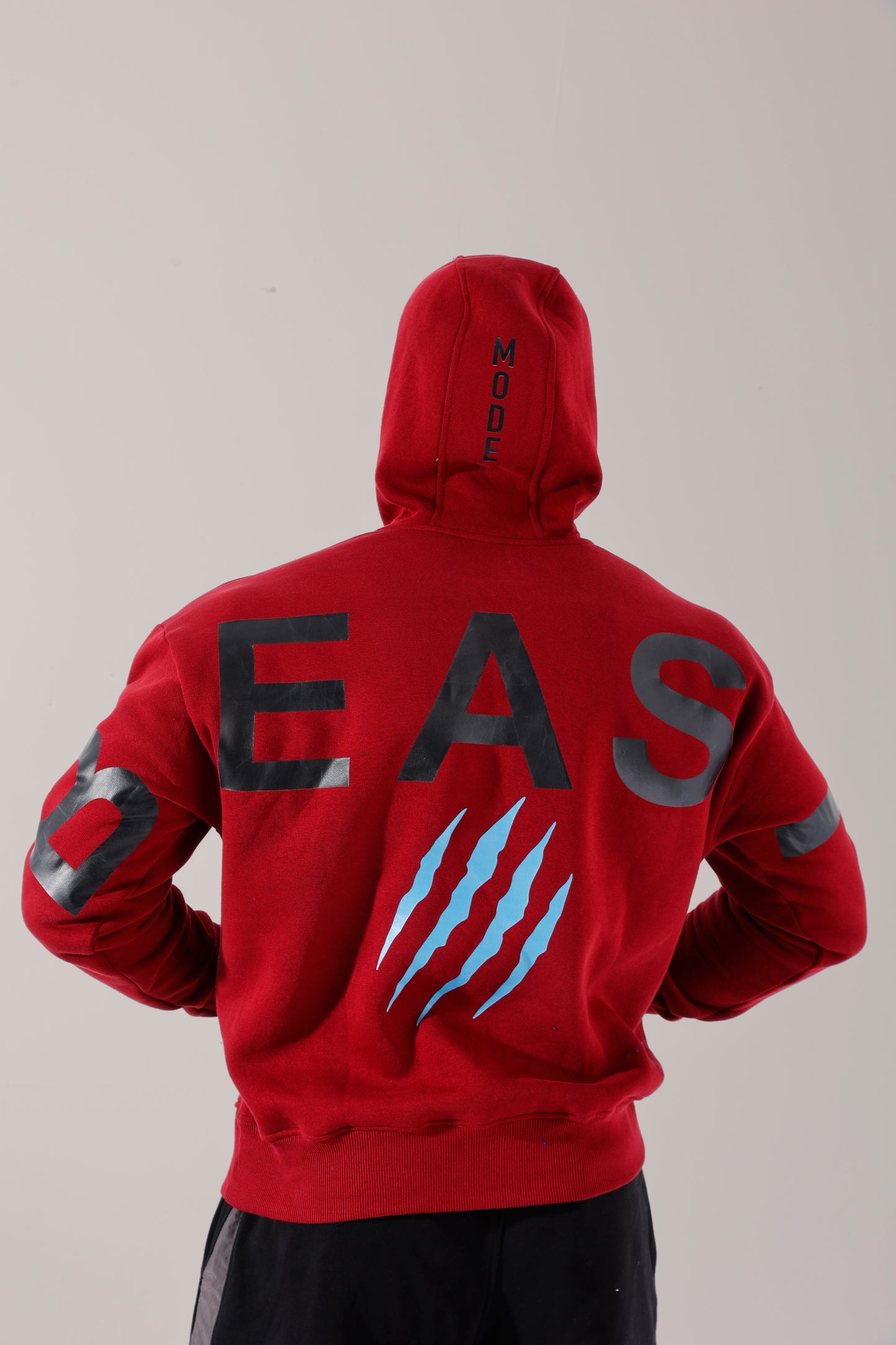 Maroon red Oversized Monster Hoodie