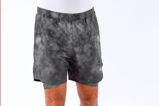 Panther Dry-Fit Acid Wash Grey Shorts