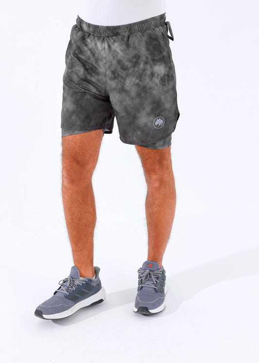 Panther Dry-Fit Acid Wash Grey Shorts