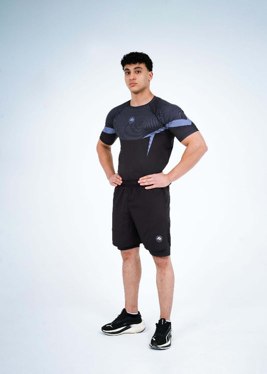 Silver Panther pro compression/ Short Set