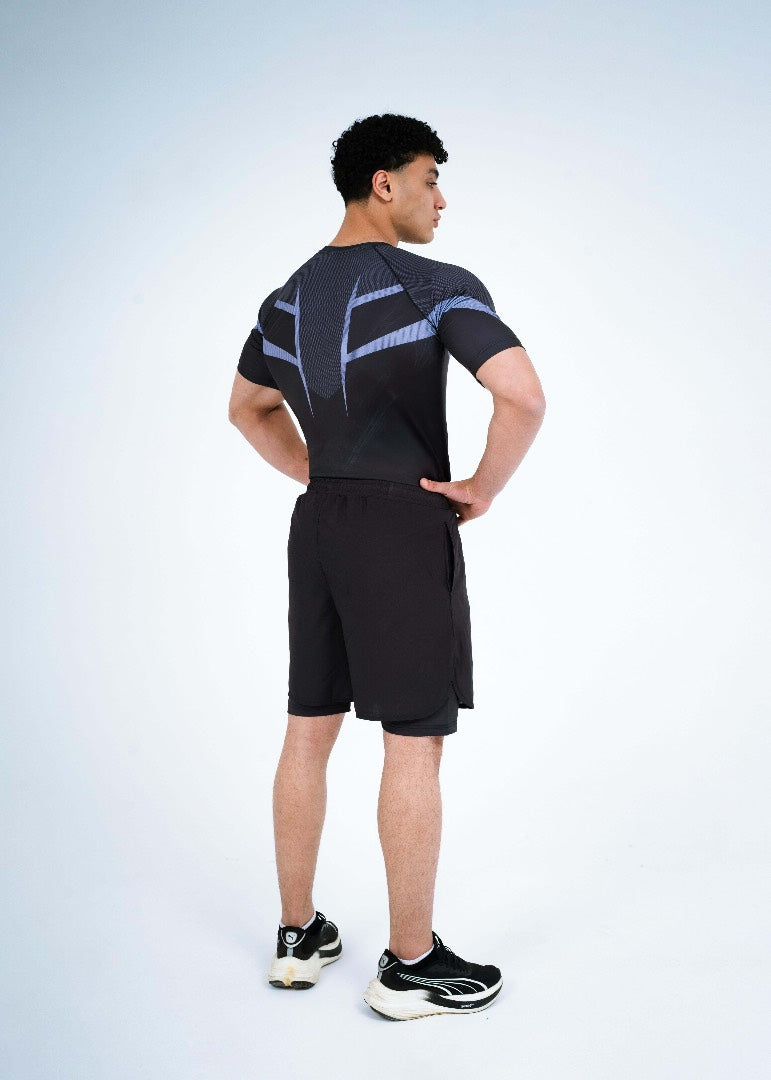 Silver Panther pro compression/ Short Set