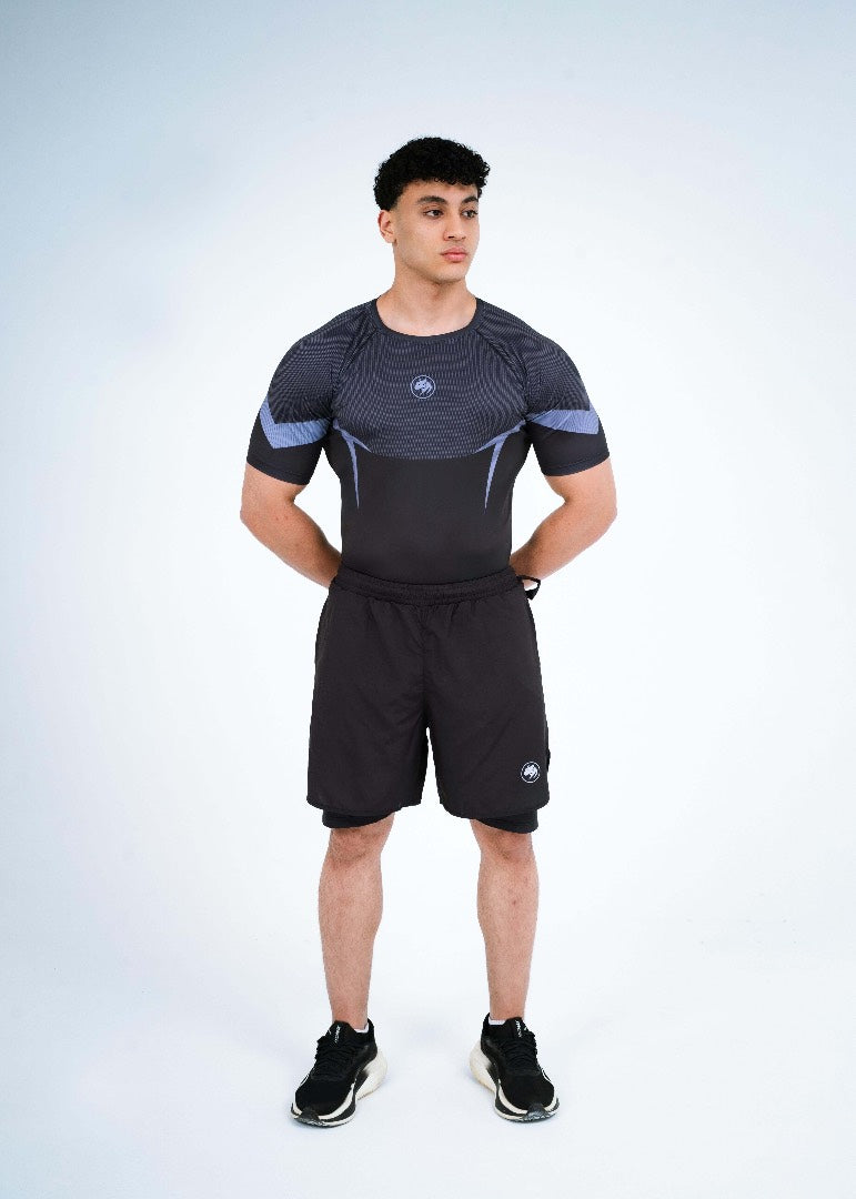 Silver Panther pro compression/ Short Set