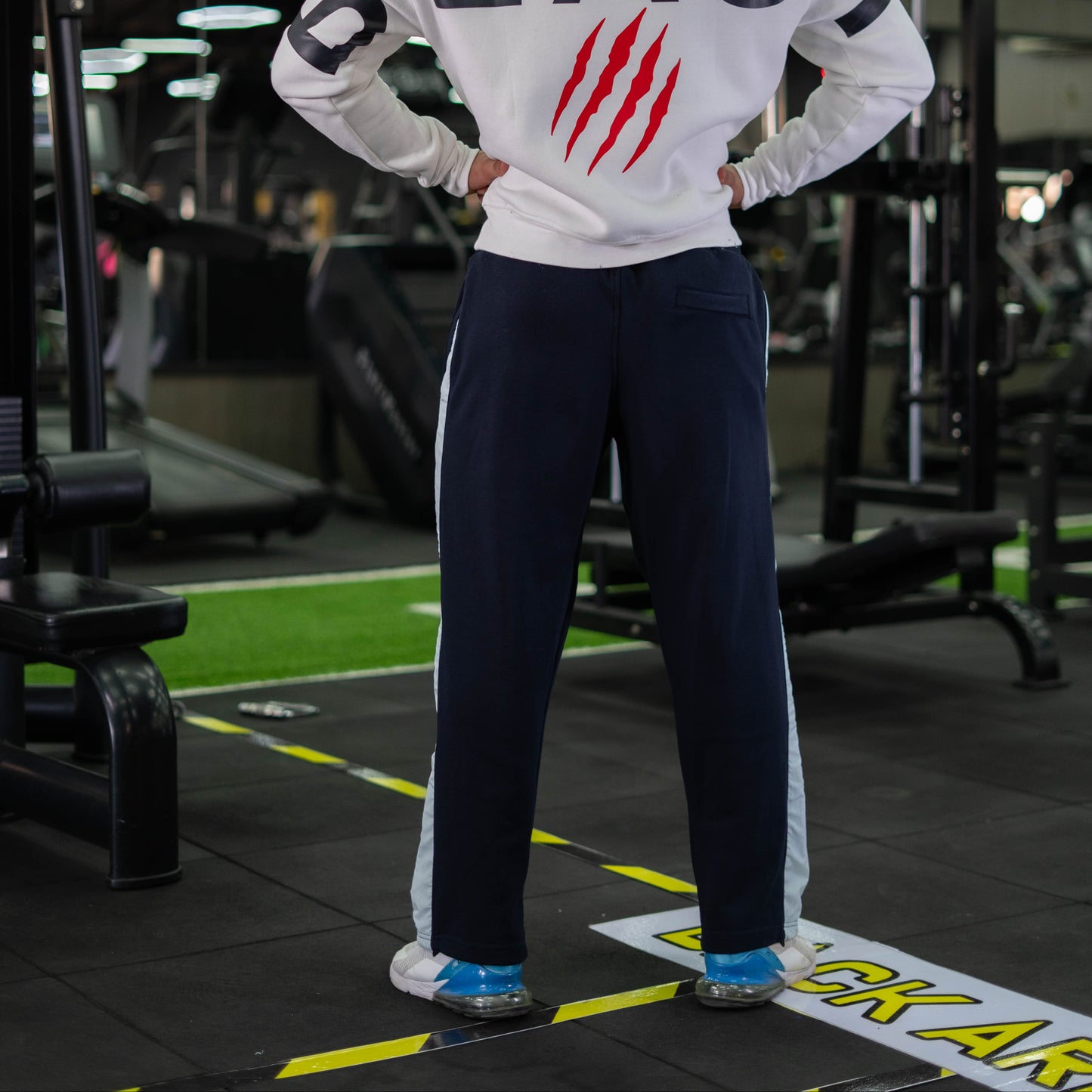 Blue v cut sweatpants