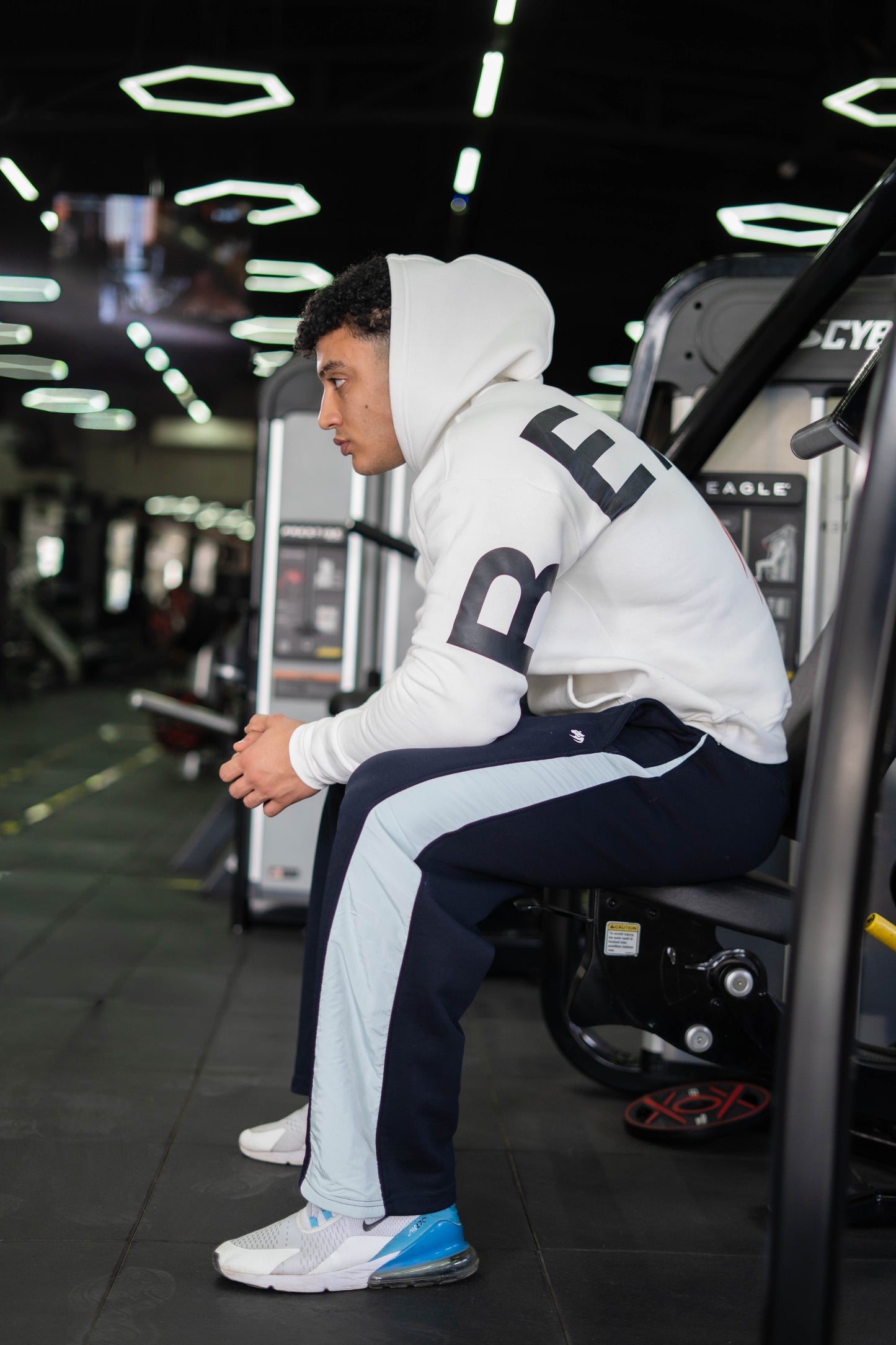 Blue v cut sweatpants