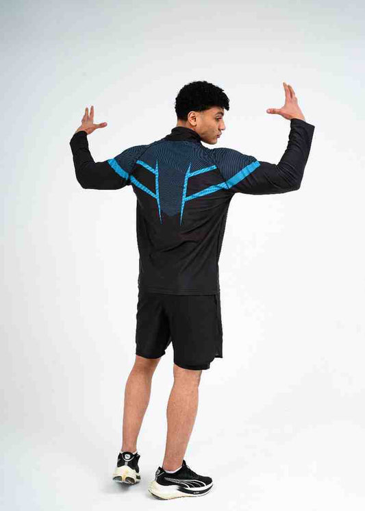 Navy Panther Pro Quarter Zipper & Black Short Set